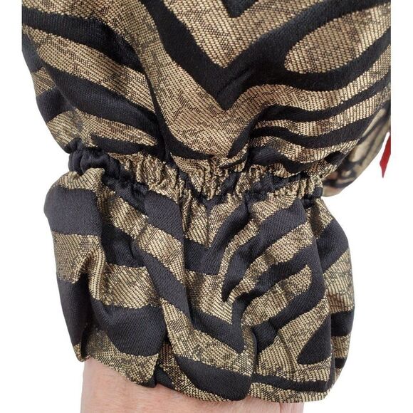 Vintage 3 Sisters Jacket Womens Bubble Zebra Print Belted Brown Medium With Tags - Picture 7 of 11